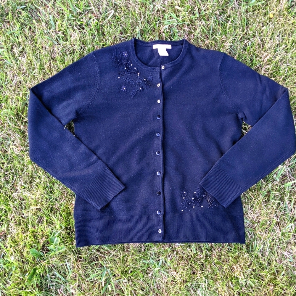 Black Beaded Sweater